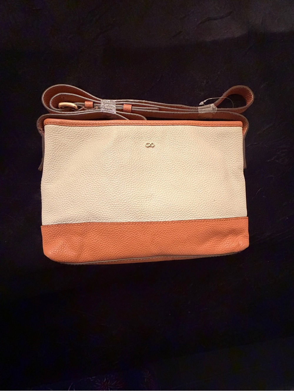 Cole Haan New Cream and Tan Leather Crossbody Bag